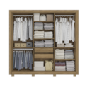 Roupeiro Kappesberg 6 Portas 2 Gavetas com Espelho e Pes Nogueira/Branco de Madeira-d41be050-7c8b-4208-be10-662851bc6d5e