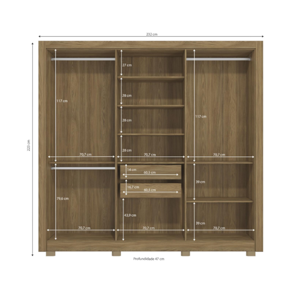 Roupeiro Kappesberg 6 Portas 2 Gavetas Com Pes E Espelho Nogueira/Fendi De Madeira-72c6e2a3-92e7-415f-b560-5bfe9da98626