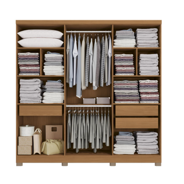 Roupeiro Kappesberg 6 Portas 3 Gavetas com Espelho e Pes Canela de Madeira-21f413d8-d056-4e6c-a7d4-76a1378259c7