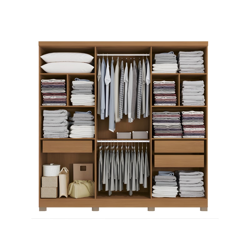 Roupeiro Kappesberg 6 Portas 3 Gavetas com Espelho e Pes Canela de Madeira-a48c0bc9-b1b3-4891-bde5-881a0296f4b0