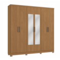 Roupeiro Kappesberg 6 Portas 3 Gavetas com Espelho e Pes Canela de Madeira-ddf1b886-5eef-4771-a405-a01ec32ff262