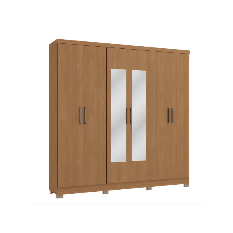 Roupeiro Kappesberg 6 Portas 3 Gavetas com Espelho e Pes Canela de Madeira-03d7581b-42fe-4d17-ac4b-ca3d0e7bec20
