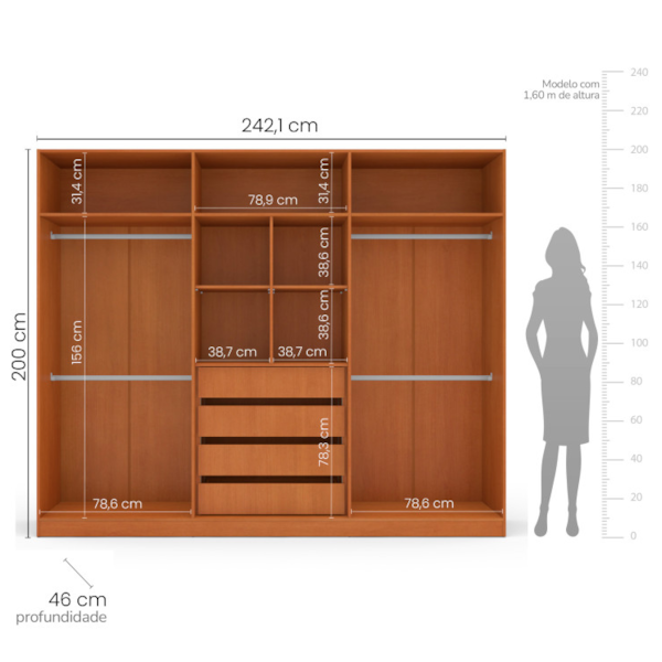 Roupeiro Politorno Porto Freijó/Branco-e7a3616b-7cca-4a77-8ce4-0f9f03b33588