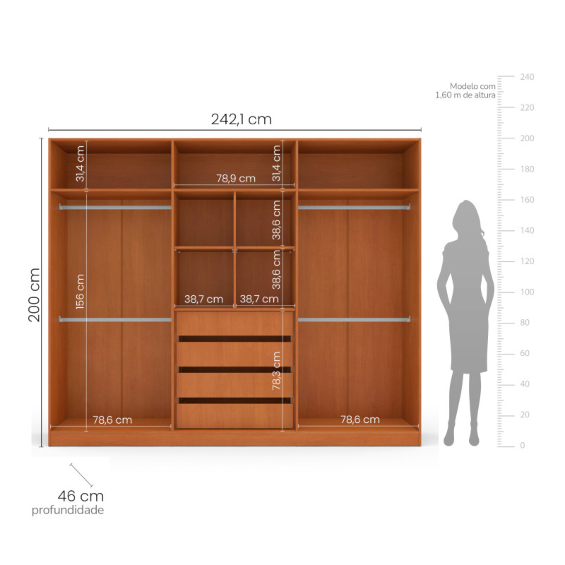 Roupeiro Politorno Porto Freijó/Branco-7d41424f-006d-4aa1-b435-e48ad0047de1