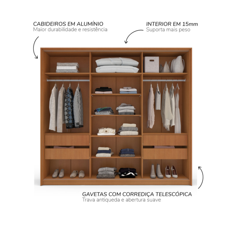 Roupeiro Politorno Porto Freijó/Cinza-3759ecba-0665-432a-abae-fbe20cfe63ea