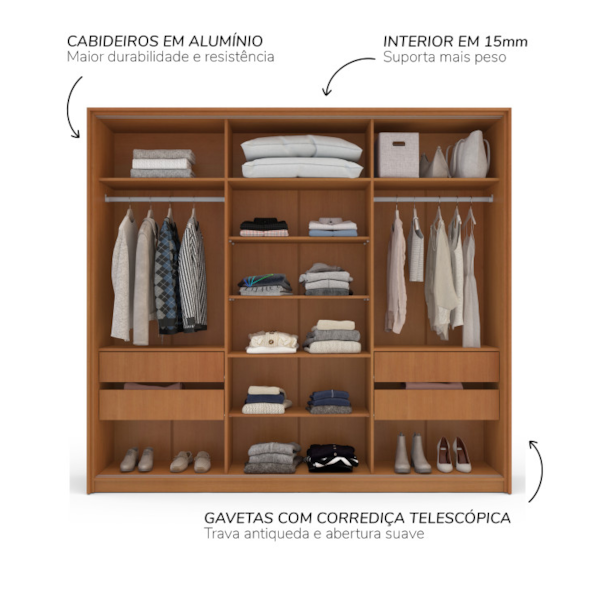 Roupeiro Politorno Porto Freijó/Cinza-478222aa-a66f-45bd-80d1-c6c396ebb262