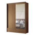 Roupeiro Santos Andira Democrata com Espelho 2 Portas de Correr 2 Gavetas Jatoba/Areia Flex-c8eeac25-08bb-4543-ad2a-19acfbad7732