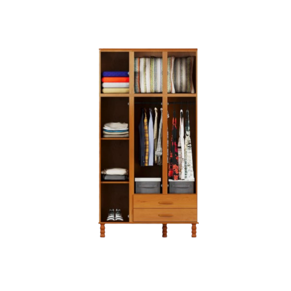 Roupeiro Serpil Casual 3 Portas 2 Gavetas com Espelho Cedro Acetinado-869e6fa9-5013-4d28-8c62-756d2793a517