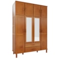 Roupeiro Serpil Casual 4 Portas 2 Gavetas com Espelho Cedro Acetinado-79438f7d-b902-4f65-8b5d-85347b8e3c95