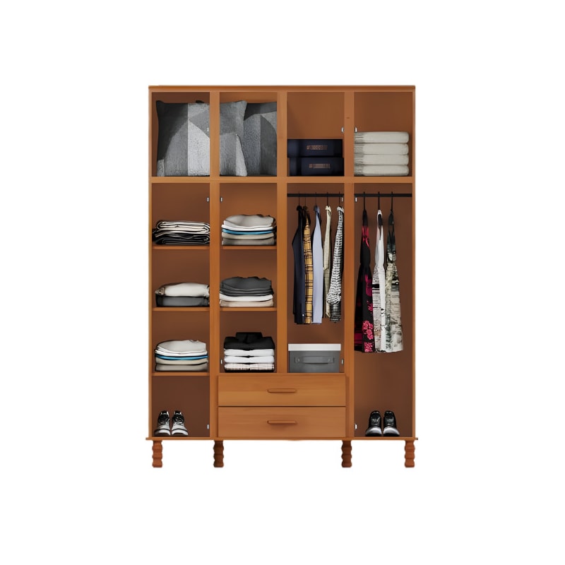 Roupeiro Serpil Casual 4 Portas 2 Gavetas com Espelho Cedro Acetinado-c6545e55-1f6f-4cb6-9db4-1ebcd0515315