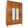 Roupeiro Serpil Casual 4 Portas 2 Gavetas com Espelho Cedro Acetinado-20e72838-7567-4c11-a863-f4c40727a485