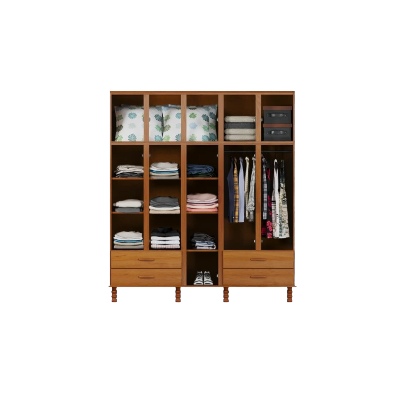 Roupeiro Serpil Casual 5 Portas 4 Gavetas com Espelho Cedro Acetinado-a6d358d5-222c-408d-a009-0a2c2cff80f9