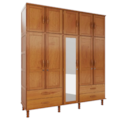Roupeiro Serpil Casual 5 Portas 4 Gavetas com Espelho Cedro Acetinado-64e6cad5-8366-45d5-8a88-1106b79f84b1