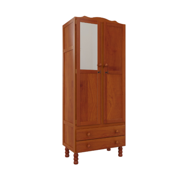 Roupeiro Serpil Clean 2 Portas 2 Gavetas com Espelho Nogal Acetinado-519e449e-1973-4519-8d1d-2ab6a55bc183