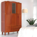 Roupeiro Serpil Clean 3 Portas 2 Gavetas com Espelho Nogal Acetinado-f282e48a-d479-46b6-b302-4e2804a3ba11
