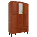 Roupeiro Serpil Clean 3 Portas 2 Gavetas com Espelho Nogal Acetinado-a84c08bb-0cad-4611-a6f3-bdf03d48dccc