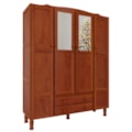 Roupeiro Serpil Clean 4 Portas 2 Gavetas com Espelho Nogal Acetinado-982cb982-0fcb-4d92-8a0e-ed71a34250cb