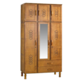 Roupeiro Serpil Entalhe 3 Portas 2 Gavetas com Espelho Imbuia Acetinado-86ac6663-605a-4892-ba7e-e35665acec0f