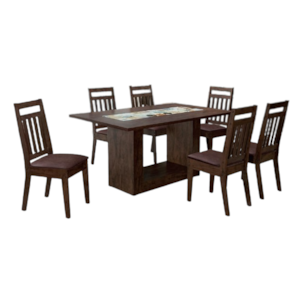 Sala De Jantar Art Panta Suica Em Mdf Com 6 Cadeiras Sofia CAst Rust/Marr 206139000 160x90