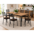 Sala de Jantar Artefamol Adriana 1,70 x 0,80m com 6 Cadeiras New Semi Fosco Preto -d578f584-0315-4317-8f02-1db14f870bd0