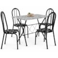 Sala de Jantar Artefamol Bruna 1,10 x 0,70m com 4 Cadeiras Cromado Preto -fc774671-502c-4966-8e01-f1ee4e45b92a
