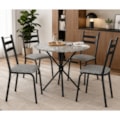 Sala de Jantar Artefamol Leia 0,80 x 0,80m com 4 Cadeiras Semi Fosco Preto-d0e5515e-f022-4508-9334-33e494680ca1