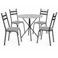 Sala de Jantar Artefamol Leia 0,80 x 0,80m com 4 Cadeiras Semi Fosco Preto-4a409a2e-f438-4819-91ec-cdf96d46192e