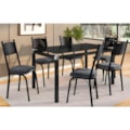 Sala de Jantar Artefamol Malva Mesa 1,40x0,80 com Tampo de Vidro Preto e 6 Cadeiras Semi Fosco Preto com Assento Platina-5df8f3f1-ccb5-442b-8873-658edcec286c