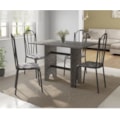 Sala de Jantar Artefamol Pietra 4168 Cromo preto base 1064 com 4 cadeiras 023 tampo de granito 1,20-0cf0cc08-58f0-498d-a5aa-c3caa6a69edd