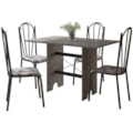 Sala de Jantar Artefamol Pietra 4168 Cromo preto base 1064 com 4 cadeiras 023 tampo de granito 1,20-a05845c3-c52e-423e-98af-a2776104e0c3