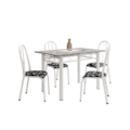 Sala de Jantar Artefamol Sara 1,10X0,70 com Tampo de Granito 4 Cadeiras Branco com Assento Preto Flor-f7fdf4fd-6bc3-43e6-b6f4-fcbc0f9650ce