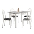 Sala de Jantar Artefamol Sara 1,10X0,70 com Tampo de Granito 4 Cadeiras Branco com Assento Preto Flor-2d2c4307-2878-4916-9724-c8fc08b6fa01