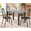 Sala de Jantar Artefamol Sara 1,20 x 0,75m com 4 Cadeiras Cromado Preto -9844c6d9-b4d1-4756-ae24-b607f167232a