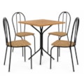 Sala de Jantar Artefamol Thais 0,67 x 0,67m com 4 Cadeiras Semi Fosco Preto-cbbdf535-90ff-46f8-8a3b-1403cc44777c