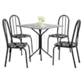 Sala de Jantar Artefamol Thais 0,70 x 0,70m com 4 Cadeiras Cromado Preto-671aa3d4-904f-46f6-aada-c13cc689abf4