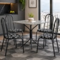Sala de Jantar Artefamol Thais 0,70 x 0,70m com 4 Cadeiras Cromado Preto-bd30109e-c324-456c-a593-b5b4cad969cb