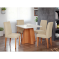 Sala De Jantar Cimol Larissa 0,95X0,95 Com Vidro Com 4 CadeirasMaia Cinamomo/Off White/Gengibre 21394.710-c802ea74-ef71-49eb-a6b5-135d2a0a7029
