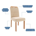 Sala de Jantar Cimol Louise 130X80 Cinamomo/Off White Nude com Vidro Temperado 4 Cadeiras Paola Wood-d0116d53-ed52-4ac7-95de-ad9d5062f750