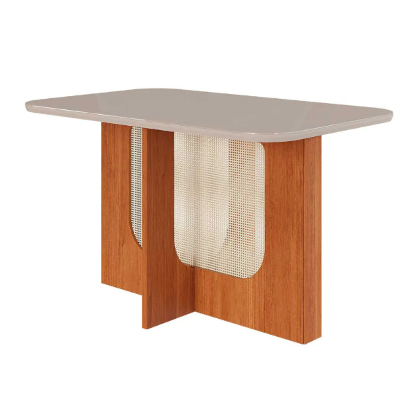 Sala de Jantar Cimol Louise 130X80 Cinamomo/Off White Nude com Vidro Temperado 4 Cadeiras Paola Wood-4becf748-07ef-4919-a3e3-794a2a6ba643