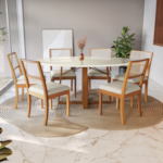 Sala de Jantar  Elma com Tampo Oval 6 Cadeira 