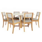 Sala de Jantar  Elma com Tampo Oval 6 Cadeira 