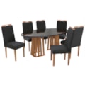 Sala de Jantar Kappesberg Alteia com Tampo Oval 180x105 cm em Vidro Preto e 6 Cadeiras de Madeira Camélia Veludo Preto-40fbc2bc-0f26-40e5-b765-2a34fe535983
