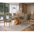 Sala de Jantar Kappesberg Amora com Tampo Retangular de 1700X900 com Vidro de Bronze e 6 Cadeiras de Madeira Aura Boucle Terracota-4dcbf541-d587-4749-a264-9f1b55c3de99