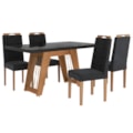 Sala de Jantar Kappesberg Cinara com Tampo Retangular 160x90 cm em Vidro Preto e 6 Cadeiras de Madeira Flora Veludo Preto-4ef77513-ea1c-4463-82d5-34496c20b652