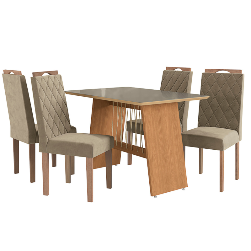 Sala de Jantar Kappesberg Damiana 4 Cadeiras-d12de507-f0b8-429b-b1d8-ca591876ba85
