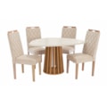 Sala de Jantar Kappesberg Lavanda com Tampo Organico 1350X1050 com Vidro Off White 4 Cadeiras de Madeira Camelia de Linho Bege-fddff0df-b42b-4de8-a1db-a7bb751320b3