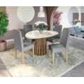 Sala de Jantar Kappesberg Lavanda com Tampo Orgânico de Vidro Off White e 4 Cadeiras Suedi em Veludo e Madeira-ad913822-89ef-4133-a1dc-2ae64e70d075