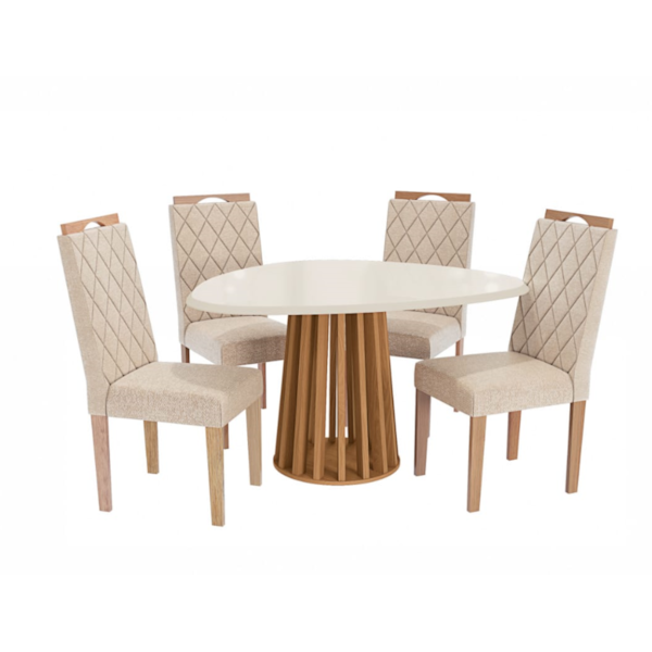 Sala de Jantar Kappesberg Lavanda – Conjunto Completo com Mesa Tampo Chamfron e 4 Cadeiras-b32a9c7c-0e74-4a83-ba1f-cfcbdeab0e6f