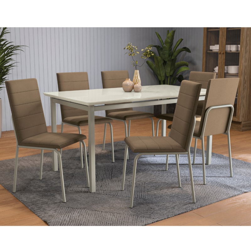 Sala de Jantar Kappesberg Reno 6 Cadeiras-6da4a654-ee7f-4c79-af2e-67e71f36328a