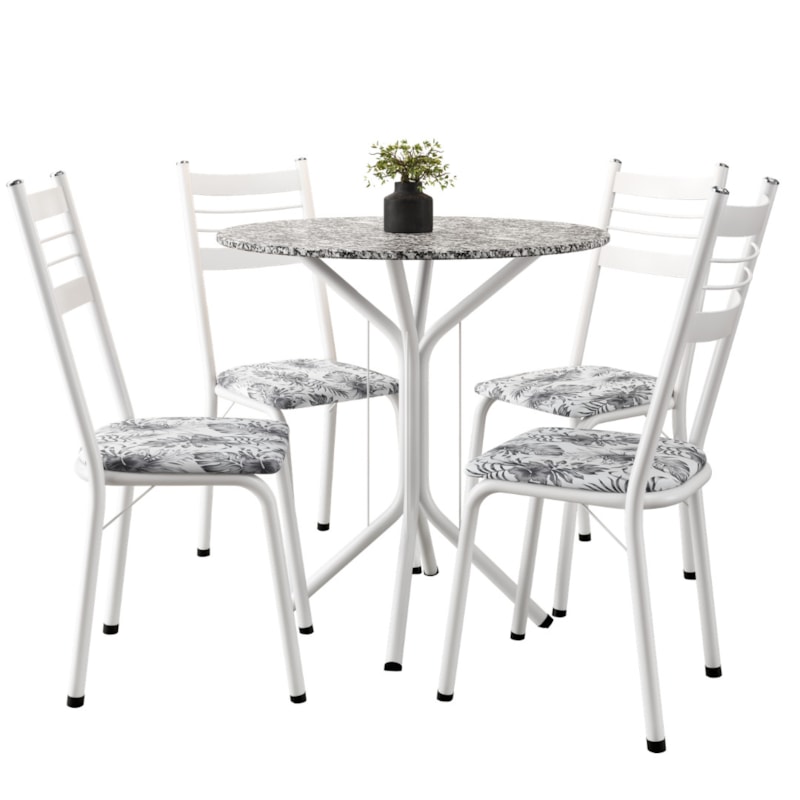 Sala Jantar Artefamol Dalia 0,80X0,80 4 Cadeira Branca -6d6957a8-7667-43e0-9d89-40d06829f4ba